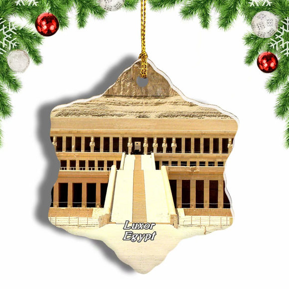 Egypt Mortuary Temple of Hatshepsut Luxor Christmas Ornament 3 Inches Snow