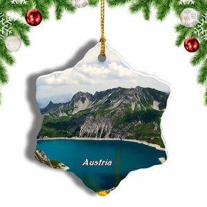 Austria Luenersee Bergsee Christmas Ornament 3 Inches Snow