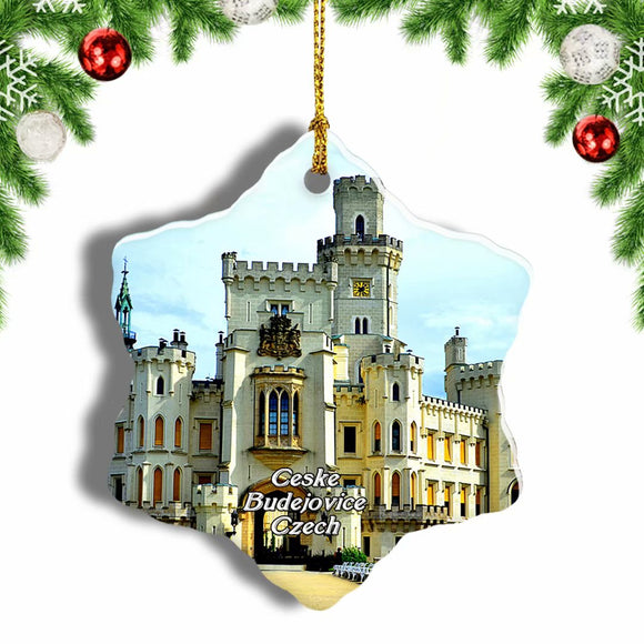 Czech Ceske Budejovice Hluboka Castle Christmas Ornament 3 Inches Snow