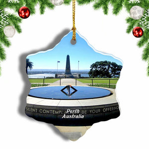 Australia State War Memorial Kings Park Perth Christmas Ornament 3 Inches Snow