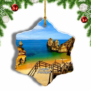 Portugal Ponta Da Piedale Lagos Christmas Ornament 3 Inches Snow