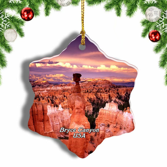 USA America Landscape  Bryce Canyon Christmas Ornament 3 Inches Snow