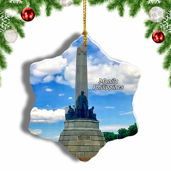 Philippines Rizal Park Manila Christmas Ornament 3 Inches Snow