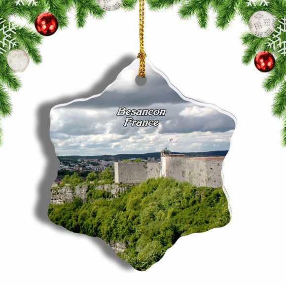 France Besancon Castle Christmas Ornament 3 Inches Snow