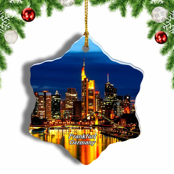 Germany Frankfurt Am Main Christmas Ornament 3 Inches Snow