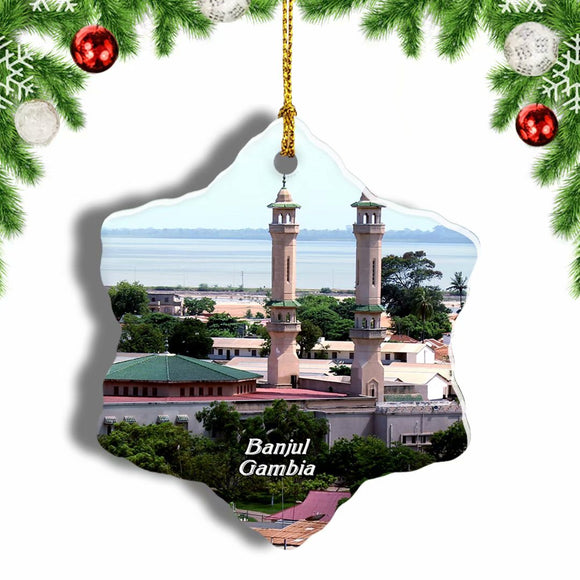 Banjul Gambia Christmas Ornament 3 Inches Snow