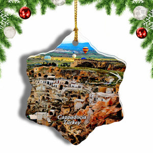 Turkey Baloon Cappadocia Cave Christmas Ornament 3 Inches Snow