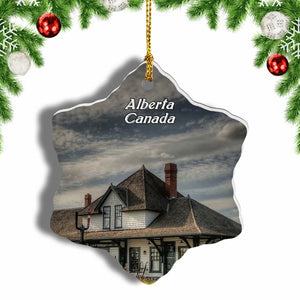 Canada Fort Saskatchewan Alberta Christmas Ornament 3 Inches Snow