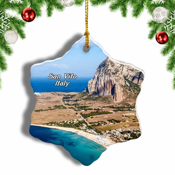 Italy San Vito Christmas Ornament 3 Inches Snow