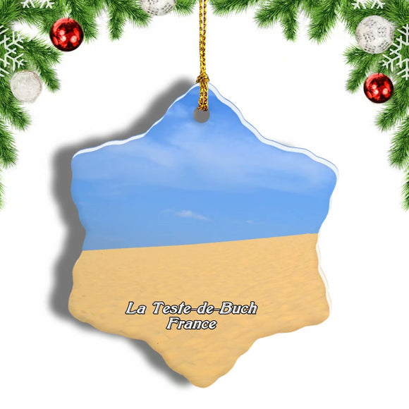 France Dune of Pilat La Teste-de-Buch Christmas Ornament 3 Inches Snow