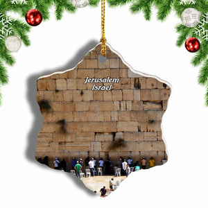 Israel The Western Wall Jerusalem Christmas Ornament 3 Inches Snow