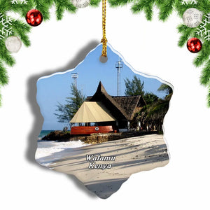 Watamu Kenya Christmas Ornament 3 Inches Snow