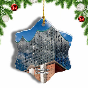 Germany Elbphilharmonie Hamburg Christmas Ornament 3 Inches Snow