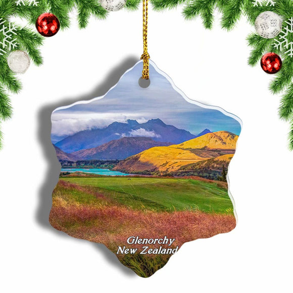 New Zealand Glenorchy Christmas Ornament 3 Inches Snow