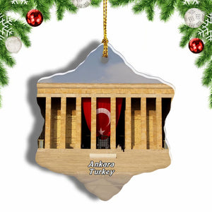 Turkey AnItkabir Ankara Christmas Ornament 3 Inches Snow