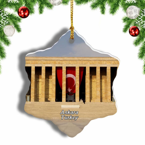 Turkey AnItkabir Ankara Christmas Ornament 3 Inches Snow