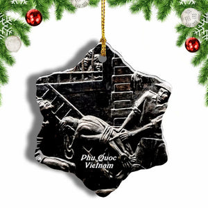 Vietnam Phu Quoc Prison_ Christmas Ornament 3 Inches Snow