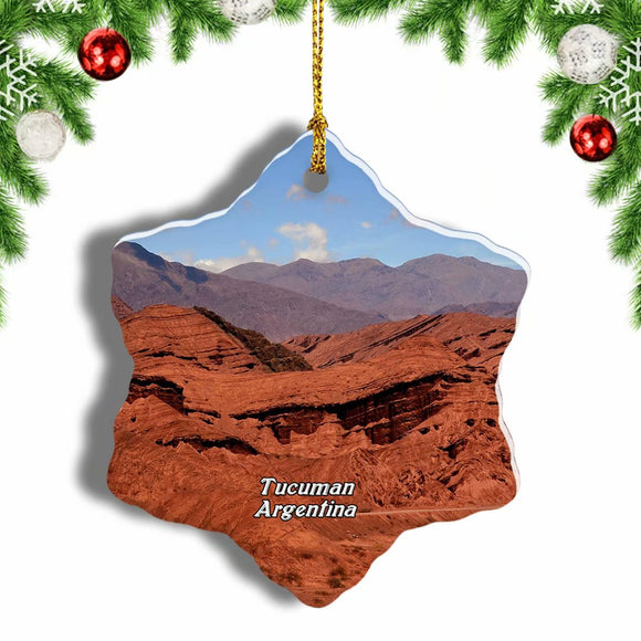 Argentina Tucuman Christmas Ornament 3 Inches Snow