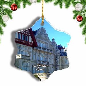 Spain Magdalena Palace,Santander Christmas Ornament 3 Inches Snow