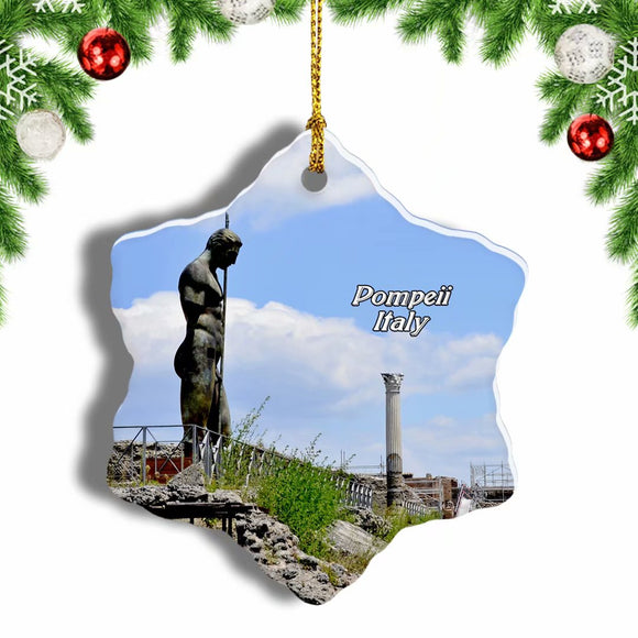 Italy Pompeii Christmas Ornament 3 Inches Snow