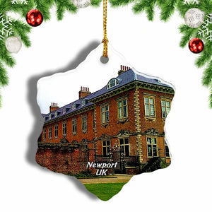 UK England Tredegar House Newport Christmas Ornament 3 Inches Snow