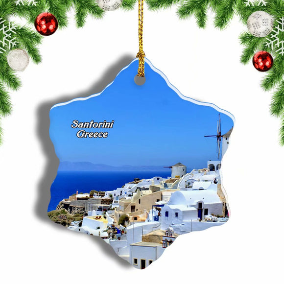 Greece Imerovigli Santorini Christmas Ornament 3 Inches Snow