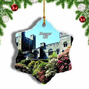 UK England Penrhyn Castle Bangor Christmas Ornament 3 Inches Snow