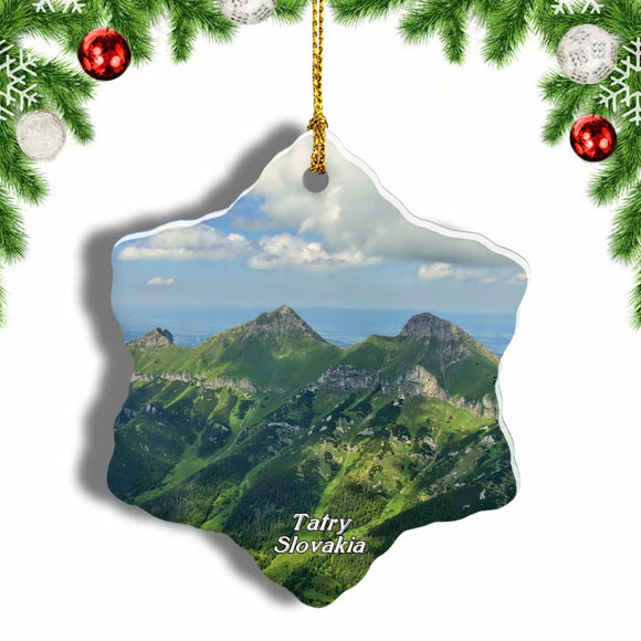 Slovakia Tatry Moutains Christmas Ornament 3 Inches Snow