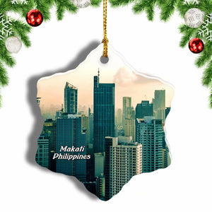 Philippines Makati Christmas Ornament 3 Inches Snow