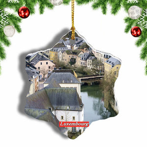 Luxembourg Old Town Christmas Ornament 3 Inches Snow