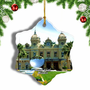 Casino of Monte Carlo Monaco Christmas Ornament 3 Inches Snow