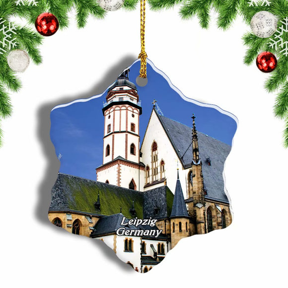 Germany St. Nicholas Church Leipzig Christmas Ornament 3 Inches Snow