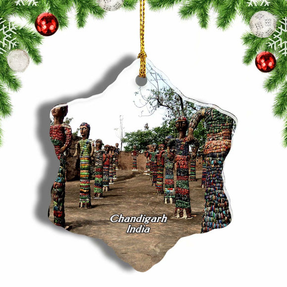 India The Rock Garden of Chandigarh Christmas Ornament 3 Inches Snow