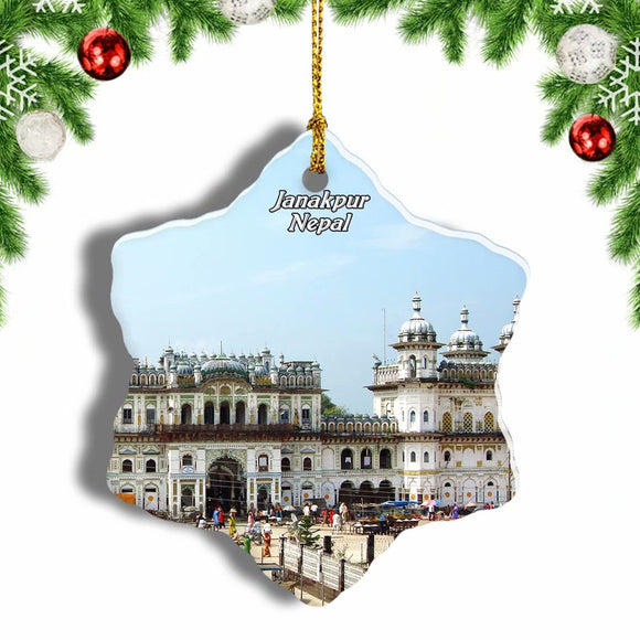 Nepal Janaki Temple  Janakpur Christmas Ornament 3 Inches Snow