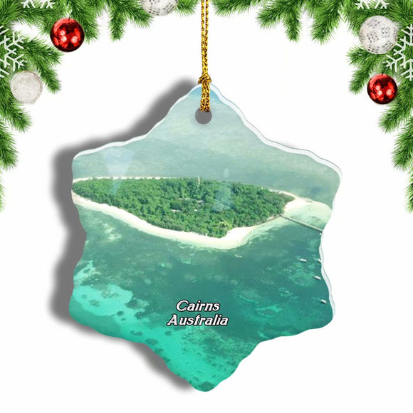 Australia Green Island Cairns Christmas Ornament 3 Inches Snow