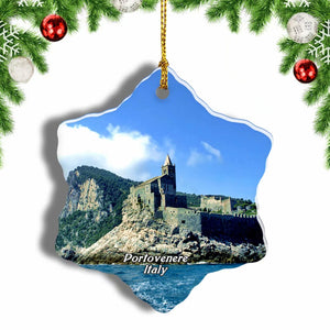 Portovenere Liguria Italy Christmas Ornament 3 Inches Snow