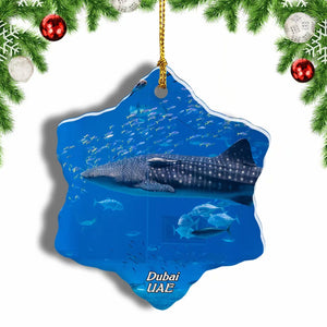 UAE Dubai Aquarium Christmas Ornament 3 Inches Snow