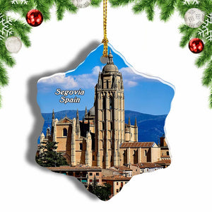 Spain Cathedral Segovia Christmas Ornament 3 Inches Snow