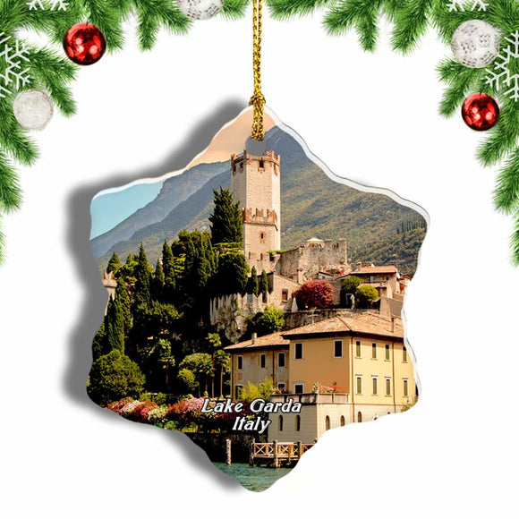 Lake Garda Itlay Christmas Ornament 3 Inches Snow