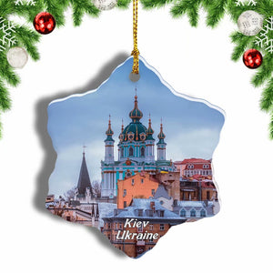 Ukraine Kiev Christmas Ornament 3 Inches Snow