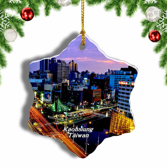 Taiwan Kaohsiung Christmas Ornament 3 Inches Snow