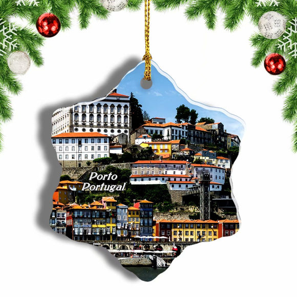 Portugal Porto Christmas Ornament 3 Inches Snow