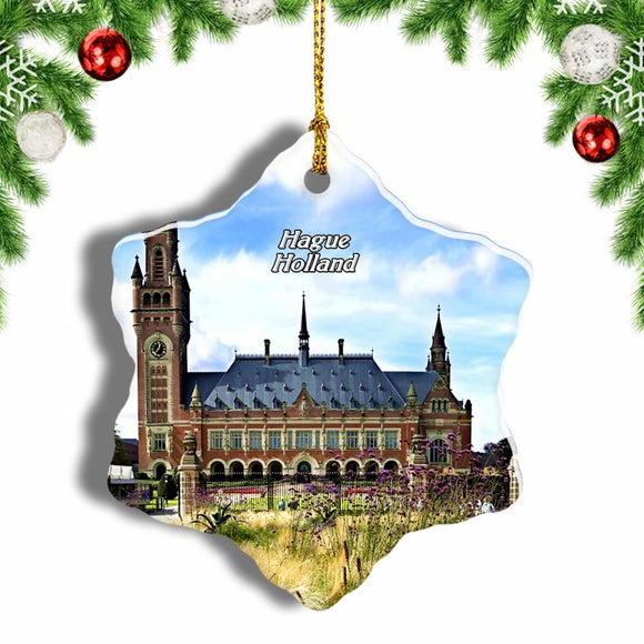 Holland Peace Palace Hague Christmas Ornament 3 Inches Snow