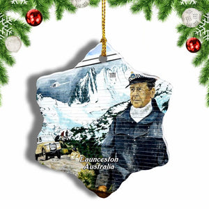 Australia Sheffield Launceston Christmas Ornament 3 Inches Snow