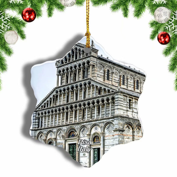 Italy Square of Miracles Pisa Christmas Ornament 3 Inches Snow