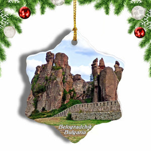 Bulgaria Belogradchik Fortress Rock Christmas Ornament 3 Inches Snow