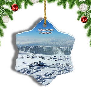 Tanzania Kilimanjaro Mount Snow Christmas Ornament 3 Inches Snow