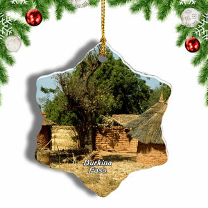 Burkina Faso Christmas Ornament 3 Inches Snow