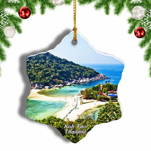 Thailand Koh Tao Christmas Ornament 3 Inches Snow