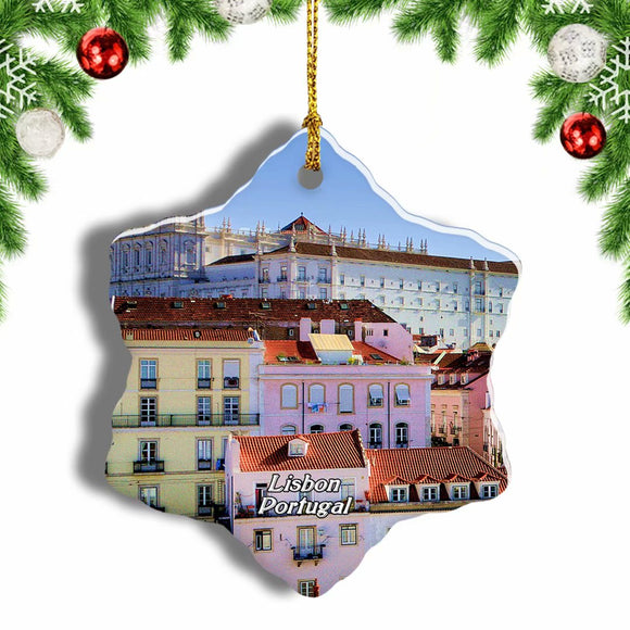 Portugal Alfama Lisbon Christmas Ornament 3 Inches Snow